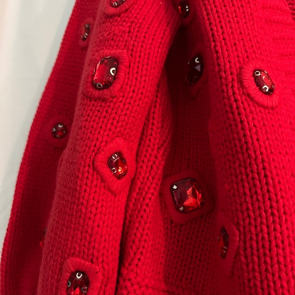 Boston Proper Red Gem Cardigan - Picture 4 of 7